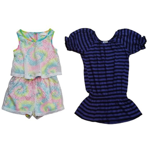 Girls Two-piece Bundle Dressy Top  / Romper Size‎ 10-12 Tye Dye /Stripes